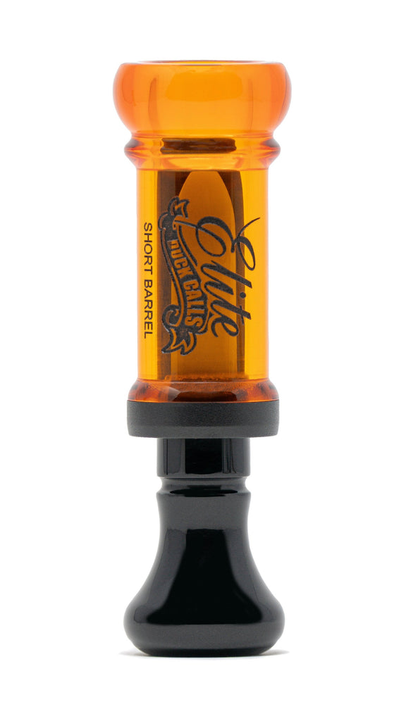 Elite Duck Calls Short Barrel Butcher Cutdown Bourbon and Black Acrylic Call