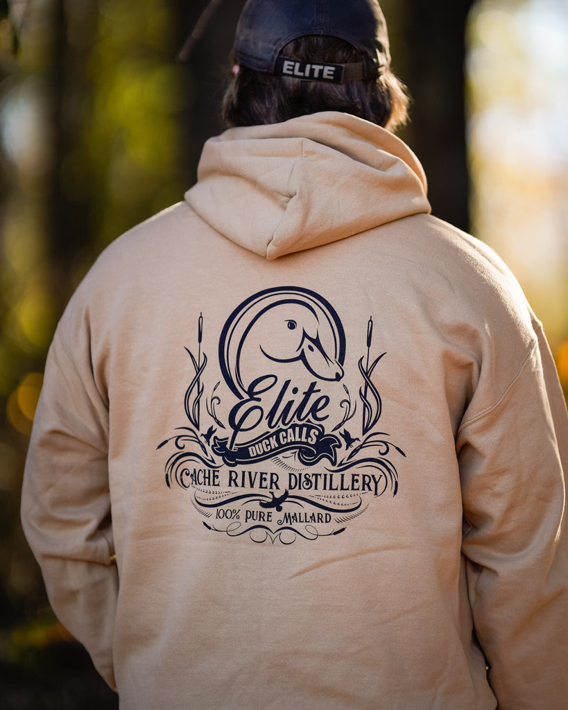 Elite Cache River Distillery Hoodie (Rice and Black)